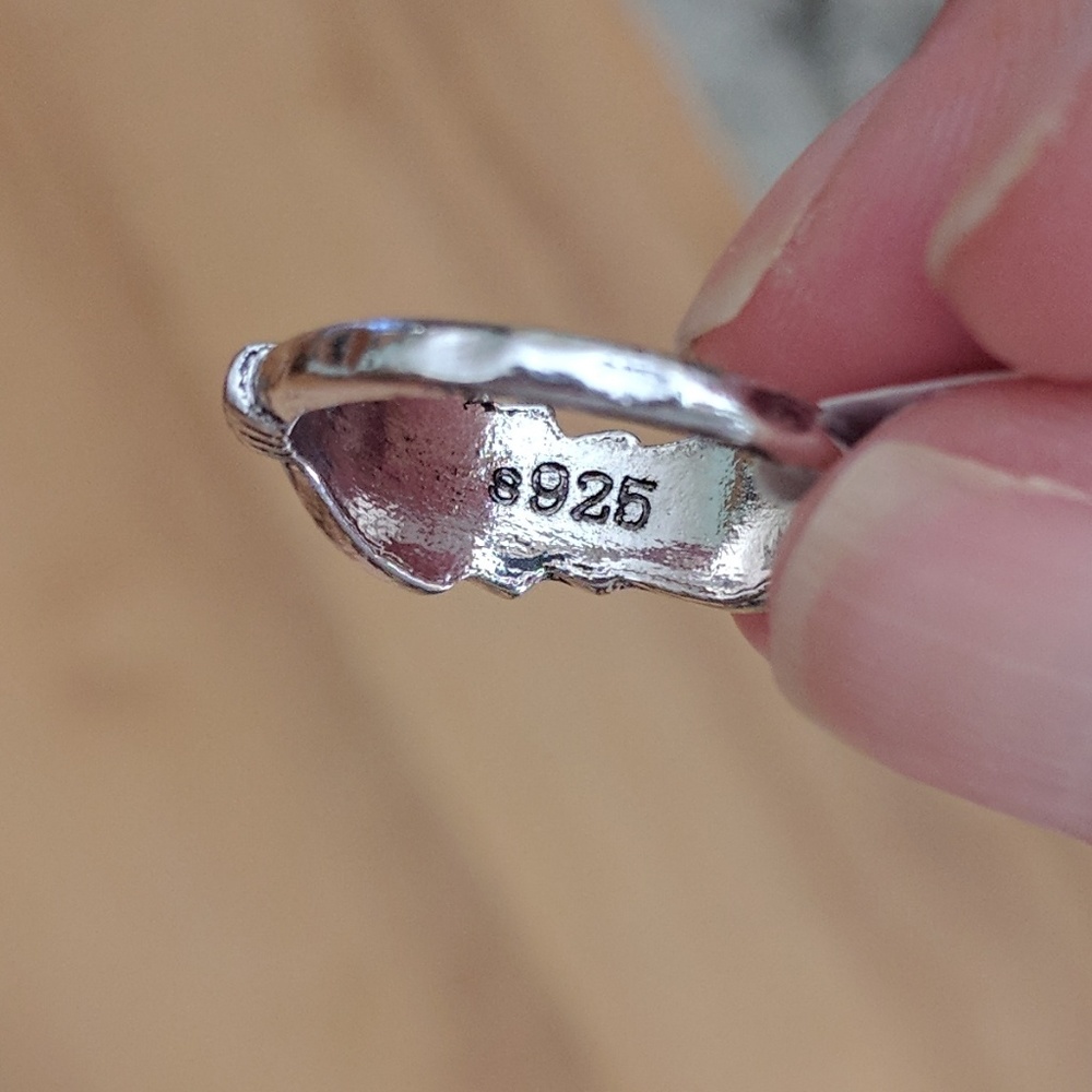 *925 Sterling Silver Feather Leaf Ring - Picture 4 of 5